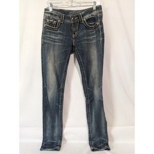 MISS ME Sunny Skinny Americana Blue Jeans 28 X 33.5  # JPD1034SK